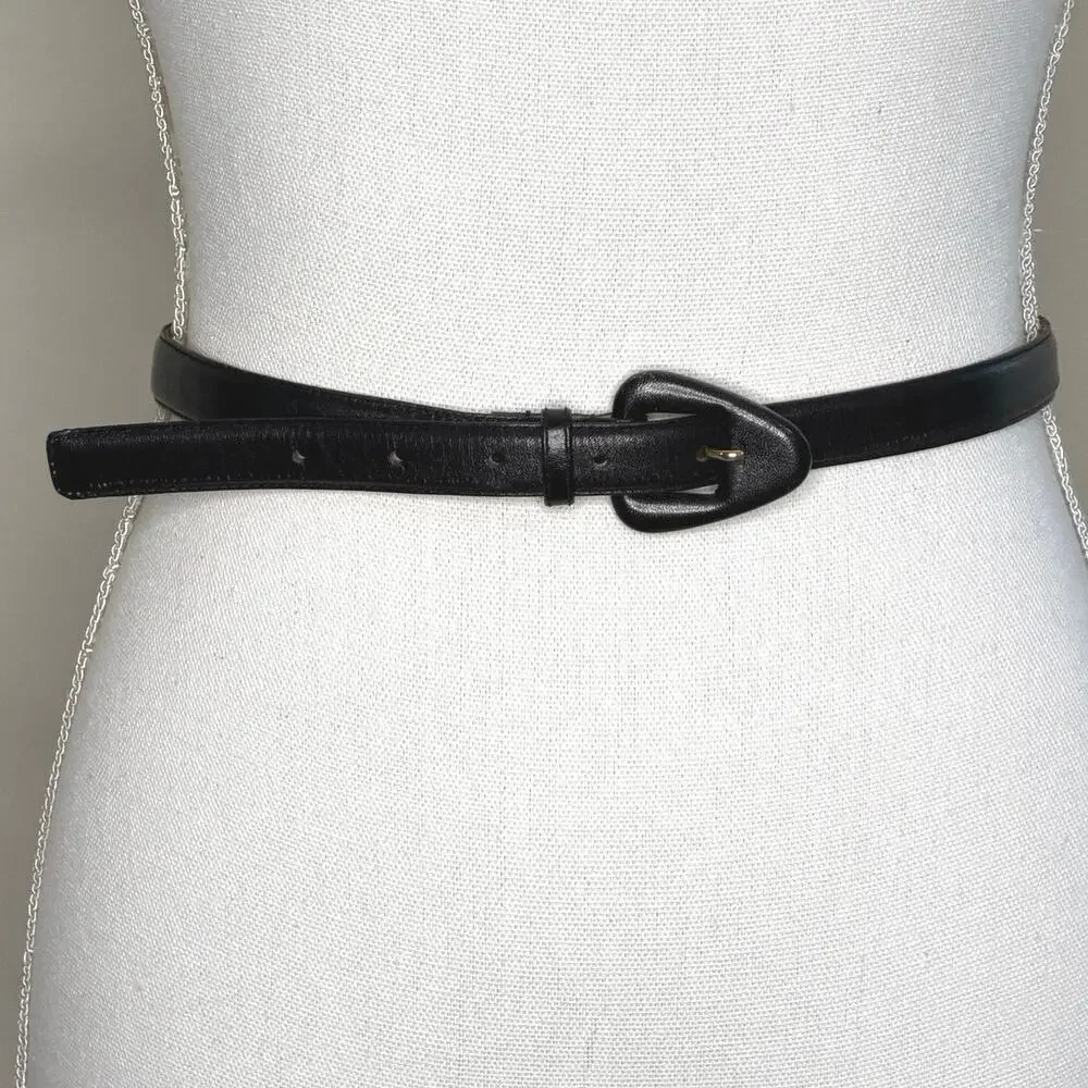 Vintage Liz Claiborne black leather belt size medium